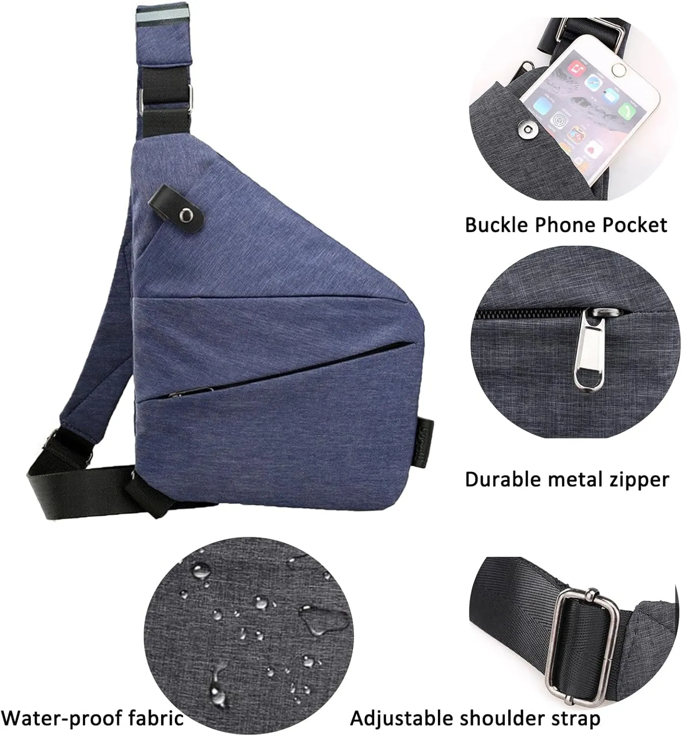 ZUEVI Anti Theft Travel Sling Bag for Women/Men - Fashion Crossbody Purse for Casual Traveling